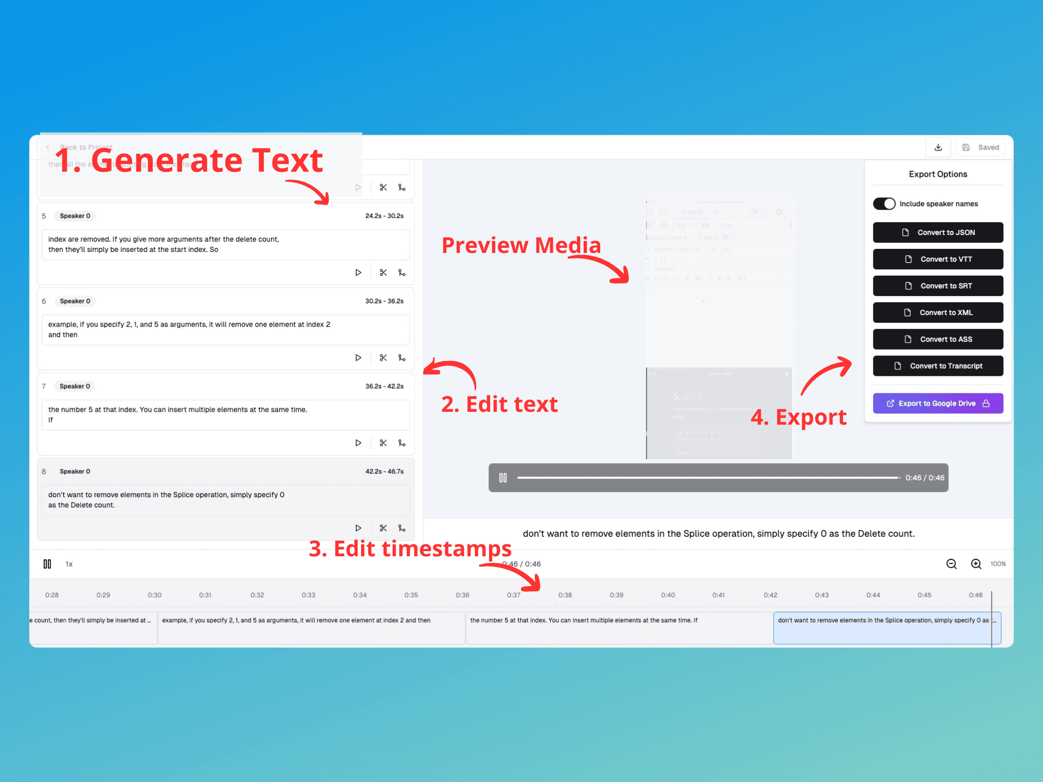 Speech-to-text platform interface