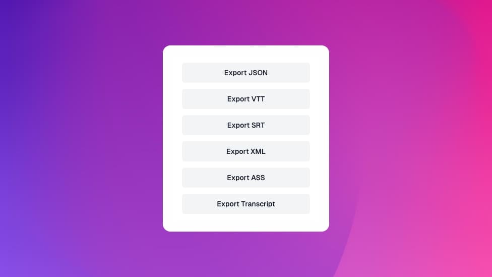 Export options
