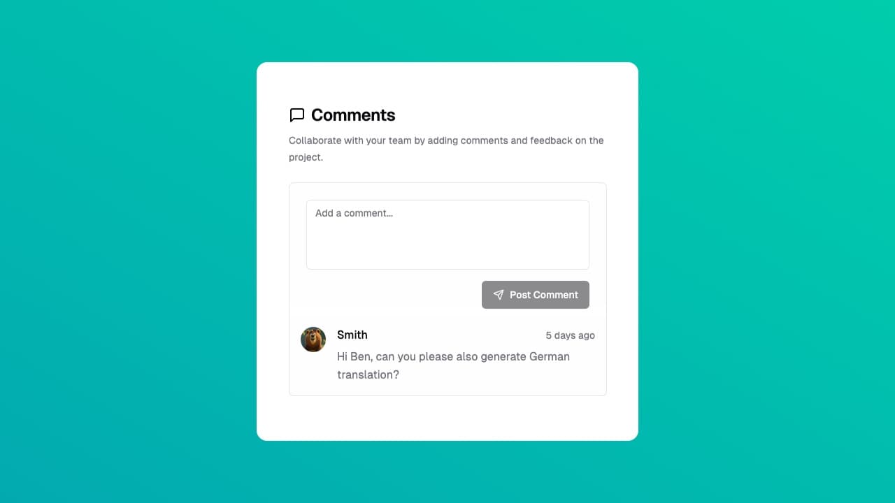 Team collaboration interface